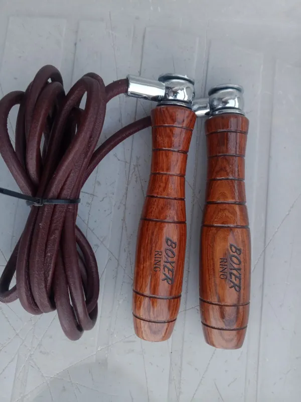 Skipping Rope Price in Pakistan 2026 - Leather Jump Rope with Wooden Handles